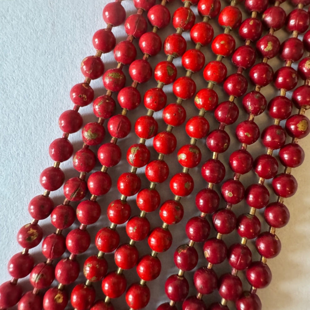 Red/Maroon Multi-Strand Necklace VIntage - Picture 5 of 6